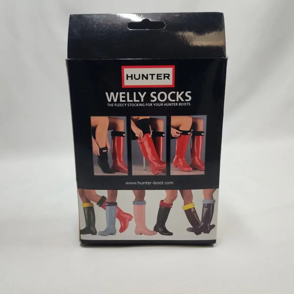 Hunter Fleece Warm Pull On Tall Boot Welly Unisex Socks Blue Size  L